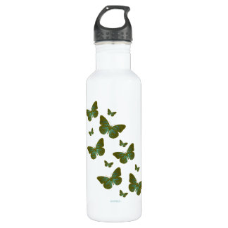 Botella De Agua Teal Butterflies Water Bottle