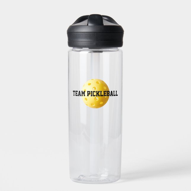 Botella De Agua TEAM PICKLEBALL Sports Yellow Ball Fun (Delante)