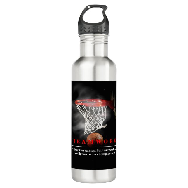 Botella De Agua Teamwork Basketball Motivational Inspirational (Anverso)