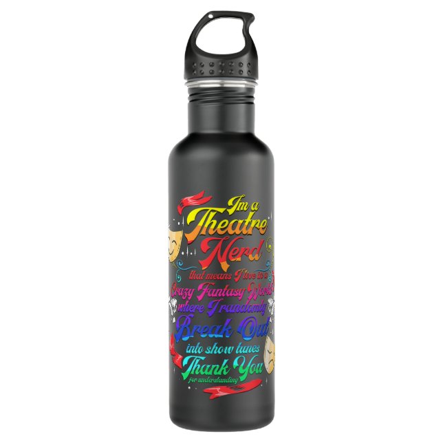 Botella De Agua Teatro Nerd Teatro Teatro Teatro Teatro Thespi (Anverso)