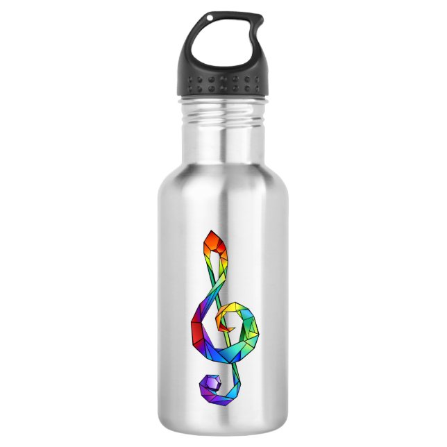 Botella De Agua Tecla musical arcoiris tremendo clef (Anverso)