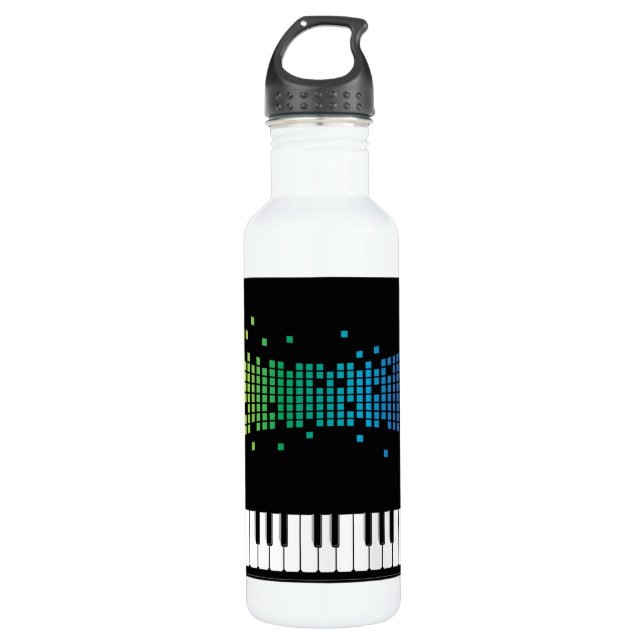 Botella De Agua Teclado instrumental de piano musical multicolor (Anverso)