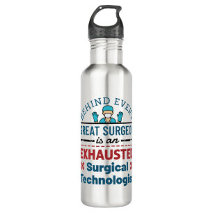 Botella De Agua Tecnología quirúrgica agotada Funny Scrub Tech