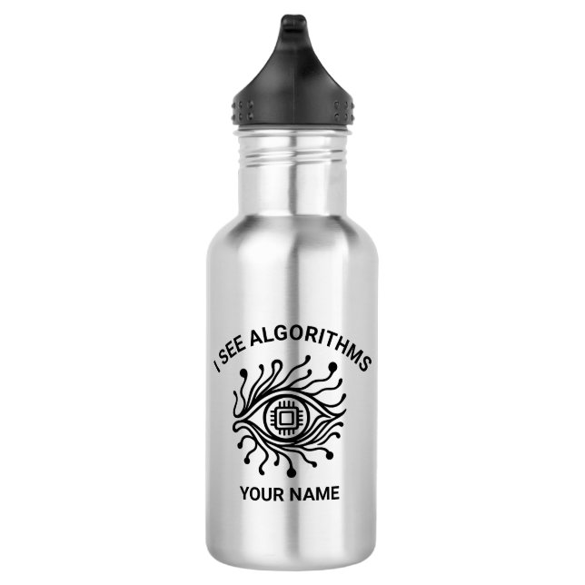 Botella de agua tecnológica personalizada con text (Derecha)