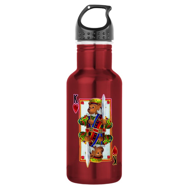 Botella De Agua Teddy Oso Rey de Corazones (Anverso)