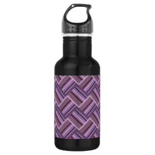 Botella De Agua Tejido diagonal de rayas malvas