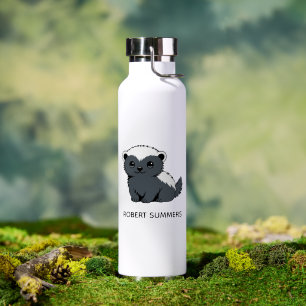 Botella De Agua Tejón Mielero De Dibujos Animados Lindo Nombre Per