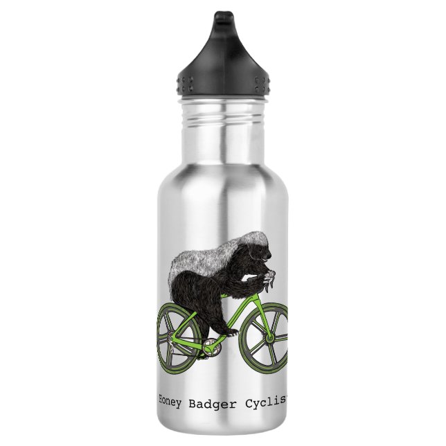 Botella De Agua Tejón Mielero Montando Bicicleta (Derecha)