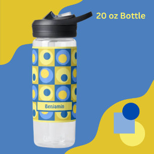 Botella De Agua Tema de la plaza de puntos personalizada de amaril