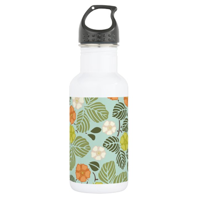 Botella De Agua tendencias modernas de marisco floral (Anverso)