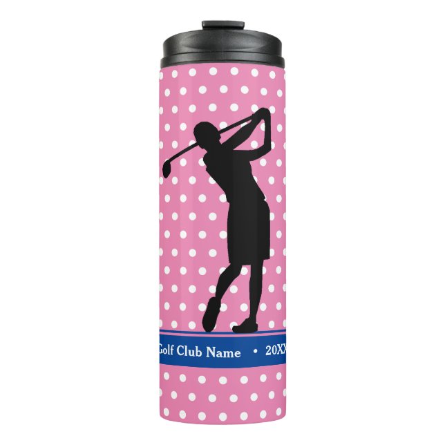 Botella de agua termal de Punto Rosa de Golfer (Anverso)