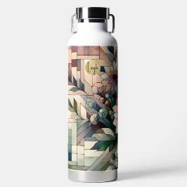 Botella De Agua Termal del mosaico geométrico floral