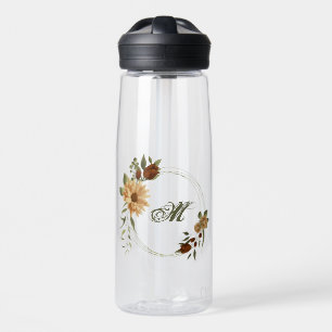Botella De Agua terracota floral rústica vegetación