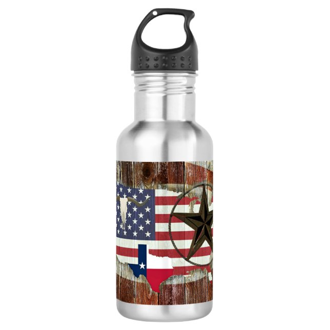 Botella De Agua Texas Lone Star Texas Long Horn (Anverso)
