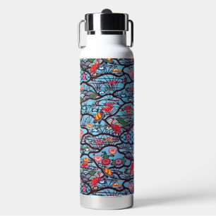 Botella De Agua Textil de kimono japonés vintage (Bingata)