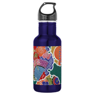 Botella De Agua Textil japonés de KIMONO, patrón florete