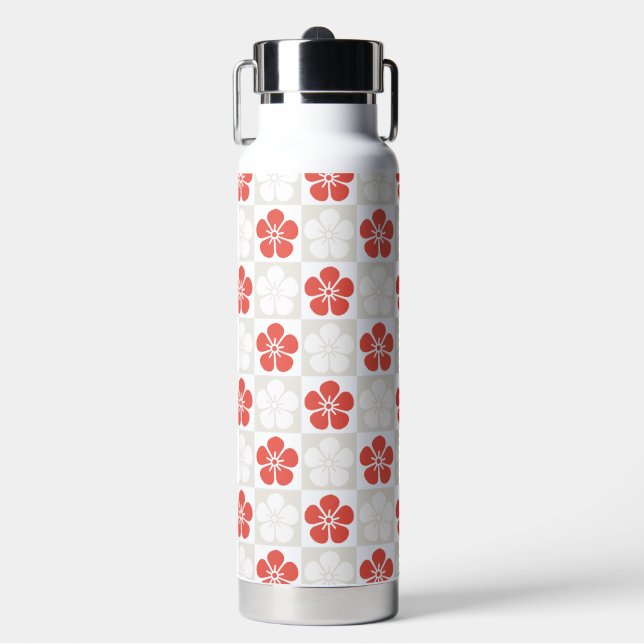 Botella De Agua Textil KIMONO Japonés, Patrón de Florete (Frente)