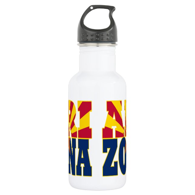 Botella De Agua Texto de la bandera de Arizona (Anverso)
