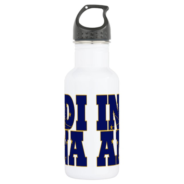 Botella De Agua texto de la bandera de Indiana (Anverso)