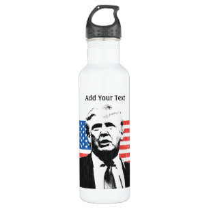Botella De Agua Texto del personalizado de la bandera americana de