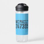 Botella De Agua Texto desgastado y raspado Workout 247365 azul<br><div class="desc">Texto desgastado y raspado Workout 247365 en color gris con fondo azul. Perfecto para todo aquel que levante,  haga ejercicio físico,  entrenando,  construyendo el cuerpo e ir al gimnasio.</div>