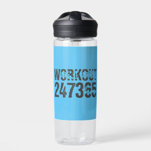 Botella De Agua Texto desgastado y raspado Workout 247365 azul