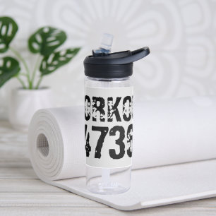 Botella De Agua Texto desgastado y raspado Workout 247365 negro