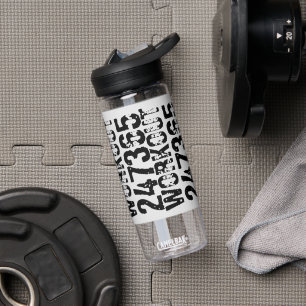 Botella De Agua Texto desgastado y raspado Workout 247365 negro