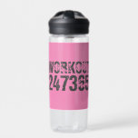 Botella De Agua Texto desgastado y raspado Workout 247365 rosa<br><div class="desc">Texto desgastado y raspado Workout 247365 en color gris con fondo rosado. Perfecto para todo aquel que levante,  haga ejercicio físico,  entrenando,  construyendo el cuerpo e ir al gimnasio.</div>