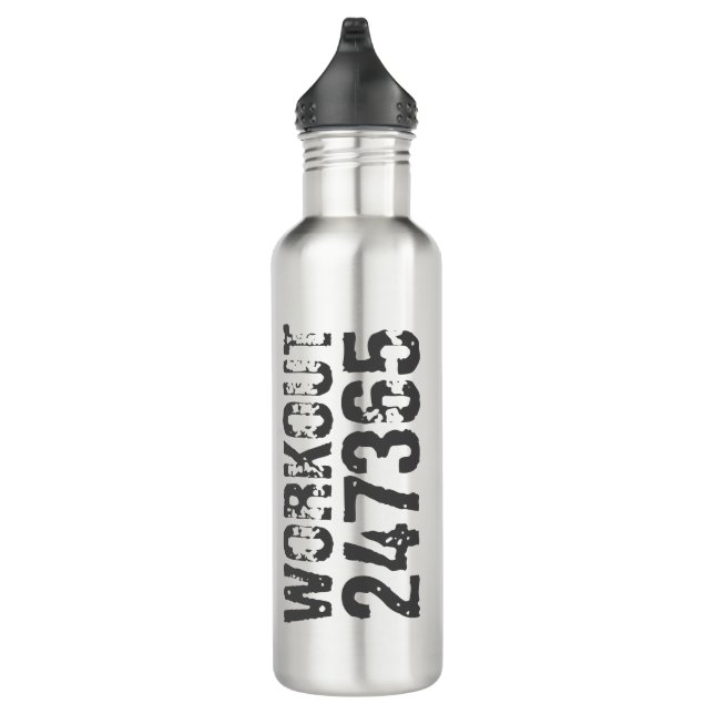 Botella De Agua Texto desgastado y raspado Workout 247365 rosa (Derecha)