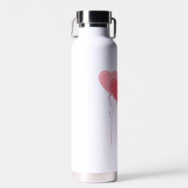 Botella De Agua Texto El día de San Valentín Minimalista rosado