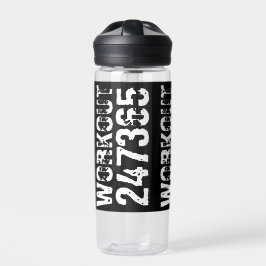Botella De Agua Texto grabado y desgastado Workout 247365 white