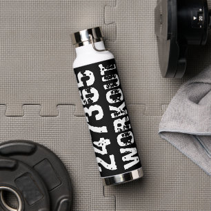 Botella De Agua Texto grabado y desgastado Workout 247365 white