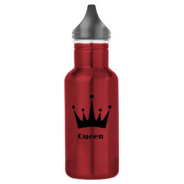 Botella De Agua Texto personalizado de la Reina Corona de color ne