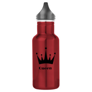 Botella De Agua Texto personalizado de la Reina Corona de color ne