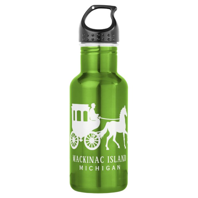 Botella De Agua Texto personalizado Mackinac Island (Anverso)