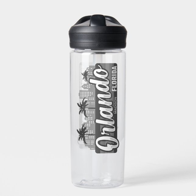 Botella De Agua Texto personalizado Orlando Florida (Delante)