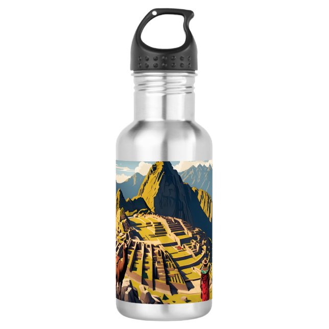 Botella De Agua Texto personalizado Perú Machu Picchu (Anverso)