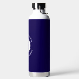 Botella De Agua Texto simple de logotipo azul marino Branding empr