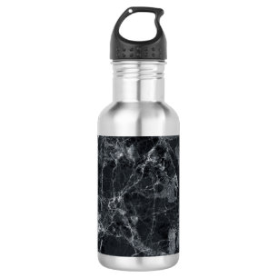 Botella De Agua Textura de mármol negro