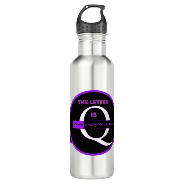 Botella De Agua The Letter Q | Never Anonymous – Alfa Sity Design  (Anverso)