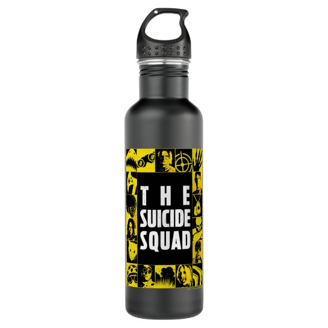 Botella De Agua The Suicide Squad | Yellow & Black Icon Blocks (Anverso)