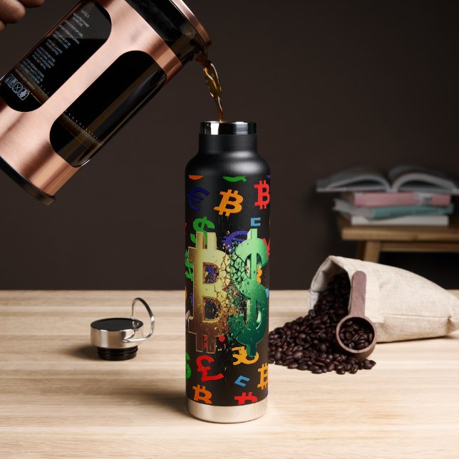 Botella De Agua The Trader Dream Collection Candlestick Charts (Café (girado))