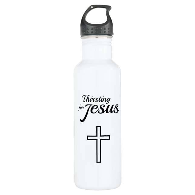 Botella De Agua Thirsting for Jesus religious faith based bottle (Anverso)