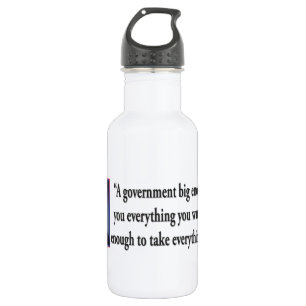 Botella De Agua Thomas Jefferson sobre un gran gobierno