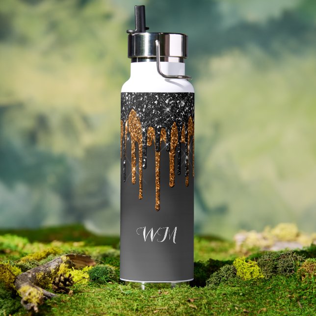 Botella de agua Thor personalizada de Glitter de c (Exterior)