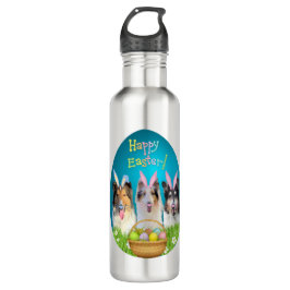Botella De Agua Three Collie Easter Bunny 