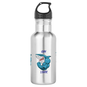 Botella De Agua Tiburón Amante del Gimnasio – Diseño Divertido de 