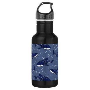 Botella De Agua Tiburón ballena estrellado (oscuro)