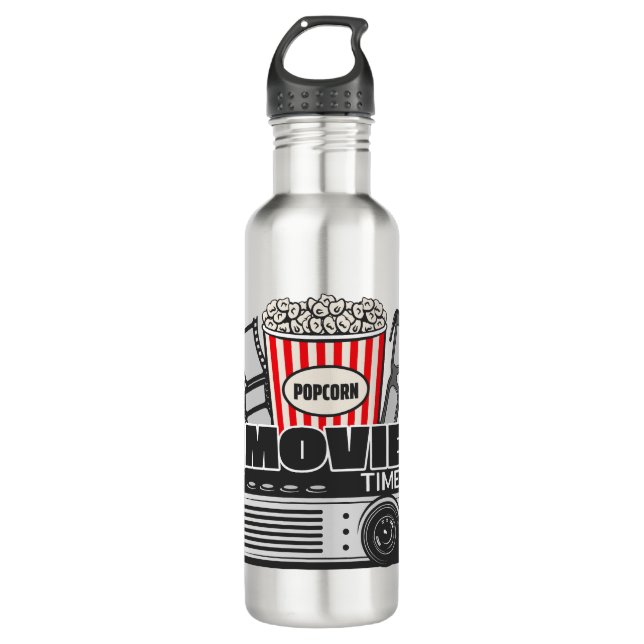 Botella De Agua Tiempo de película de nombre personalizado (Anverso)